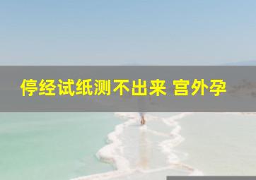 停经试纸测不出来 宫外孕